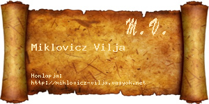 Miklovicz Vilja névjegykártya